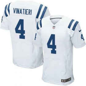 Wholesale Cheap Nike Colts #4 Adam Vinatieri White Men\'s Stitched NFL Elite Jersey