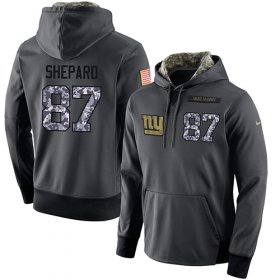 Wholesale Cheap NFL Men\'s Nike New York Giants #87 Sterling Shepard Stitched Black Anthracite Salute to Service Player Performance Hoodie