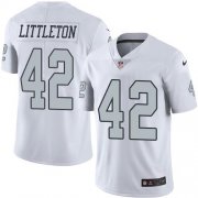 Wholesale Cheap Nike Raiders #42 Cory Littleton White Men's Stitched NFL Limited Rush Jersey