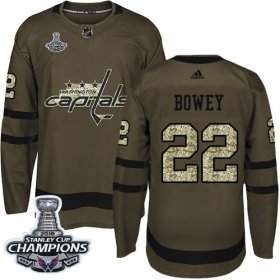 Wholesale Cheap Adidas Capitals #22 Madison Bowey Green Salute to Service Stanley Cup Final Champions Stitched NHL Jersey