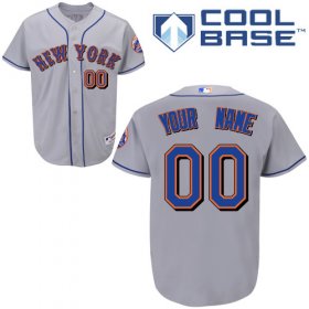 Wholesale Cheap Mets Personalized Authentic Grey 2010 Cool Base MLB Jersey (S-3XL)