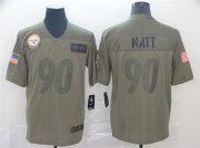 Cheap Men's Pittsburgh Steelers #90 T. J. Watt 2019 Camo Salute To Service Limited Stitched Jersey