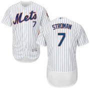 Wholesale Cheap Mets #7 Marcus Stroman White(Blue Strip) Flexbase Authentic Collection Stitched MLB Jersey