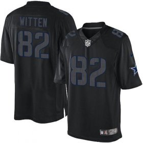 Wholesale Cheap Nike Cowboys #82 Jason Witten Black Men\'s Stitched NFL Impact Limited Jersey