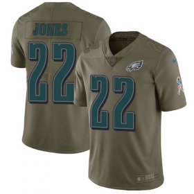Wholesale Cheap Nike Eagles #22 Sidney Jones Olive Men\'s Stitched NFL Limited 2017 Salute To Service Jersey