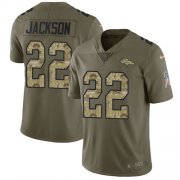 Wholesale Cheap Nike Broncos #22 Kareem Jackson Olive/Camo Men's Stitched NFL Limited 2017 Salute To Service Jersey