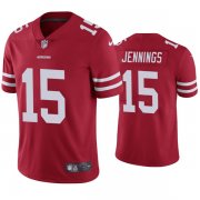 Cheap Mens San Francisco 49ers #15 Jauan Jennings Nike Scarlet Vapor Limited Player Jersey