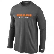 Wholesale Cheap Nike Chicago Bears Authentic Font Long Sleeve T-Shirt Dark Grey