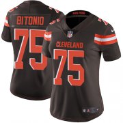 Wholesale Cheap Nike Browns #75 Joel Bitonio Brown Team Color Women's Stitched NFL Vapor Untouchable Limited Jersey