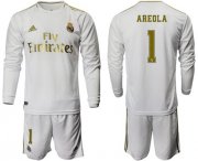 Wholesale Cheap Real Madrid #1 Areola White Home Long Sleeve Soccer Club Jersey