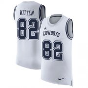 Wholesale Cheap Nike Cowboys #82 Jason Witten White Men's Stitched NFL Limited Rush Tank Top Jersey