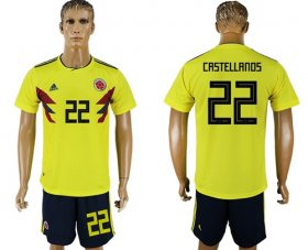 Wholesale Cheap Colombia #22 Castellanos Home Soccer Country Jersey