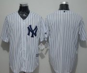 Wholesale Cheap Yankees Blank White Strip New Cool Base Stitched MLB Jersey