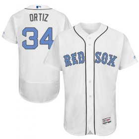 Wholesale Cheap Red Sox #34 David Ortiz White Flexbase Authentic Collection Father\'s Day Stitched MLB Jersey
