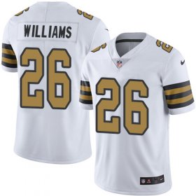 Wholesale Cheap Nike Saints #26 P.J. Williams White Men\'s Stitched NFL Limited Rush Jersey