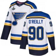 Wholesale Cheap Adidas Blues #90 Ryan O'Reilly White Road Authentic Stanley Cup Champions Stitched NHL Jersey