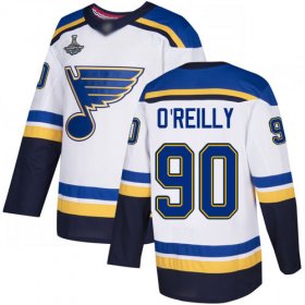 Wholesale Cheap Adidas Blues #90 Ryan O\'Reilly White Road Authentic Stanley Cup Champions Stitched NHL Jersey