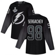 Cheap Adidas Lightning #98 Mikhail Sergachev Black Alternate Authentic 2020 Stanley Cup Champions Stitched NHL Jersey