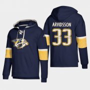 Wholesale Cheap Nashville Predators #33 Viktor Arvidsson Navy adidas Lace-Up Pullover Hoodie