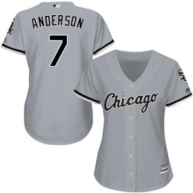 Wholesale Cheap White Sox #7 Tim Anderson Grey Road Women\'s Stitched MLB Jersey