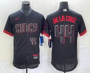 Wholesale Cheap Men's Cincinnati Reds #44 Elly De La Cruz Number Black 2023 City Connect Flex Base Stitched Baseball Jersey3