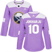 Wholesale Cheap Adidas Sabres #10 Henri Jokiharju Purple Authentic Fights Cancer Women's Stitched NHL Jersey