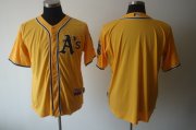 Wholesale Cheap Athletics Blank Yellow Cool Base Stitched MLB Jersey
