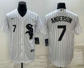 Cheap Men\'s Chicago White Sox #7 Tim Anderson White Cool Base Stitched Jersey