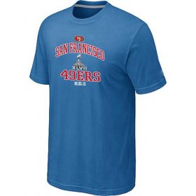 Wholesale Cheap Men\'s San Francisco 49ers Super Bowl XLVII Heart & Soul T-Shirt Light Blue
