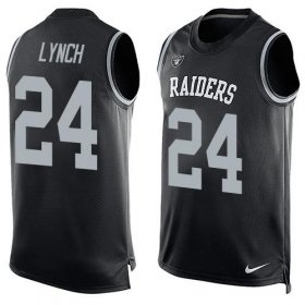Wholesale Cheap Nike Raiders #24 Marshawn Lynch Black Team Color Men\'s Stitched NFL Limited Tank Top Jersey