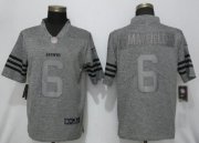 Wholesale Cheap Nike Browns #6 Baker Mayfield Gray Men's Stitched NFL Limited Gridiron Gray Jersey