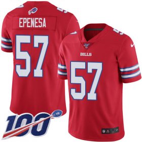 Wholesale Cheap Nike Bills #57 A.J. Epenesas Red Men\'s Stitched NFL Limited Rush 100th Season Jersey
