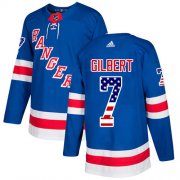 Wholesale Cheap Adidas Rangers #7 Rod Gilbert Royal Blue Home Authentic USA Flag Stitched NHL Jersey
