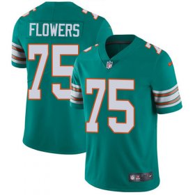 Wholesale Cheap Nike Dolphins #75 Ereck Flowers Aqua Green Alternate Men\'s Stitched NFL Vapor Untouchable Limited Jersey