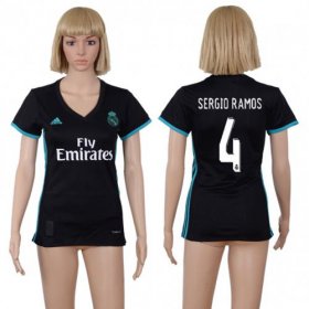 Wholesale Cheap Women\'s Real Madrid #4 Sergio Ramos Away Soccer Club Jersey