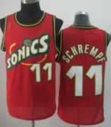 Wholesale Cheap Seattle Supersonics #11 Detlef Schrempf 1995-96 Red Throwback Swingman Jersey