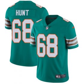 Wholesale Cheap Nike Dolphins #68 Robert Hunt Aqua Green Alternate Men\'s Stitched NFL Vapor Untouchable Limited Jersey