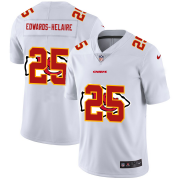 Wholesale Cheap Kansas City Chiefs #25 Clyde Edwards-Helaire White Men's Nike Team Logo Dual Overlap Limited NFL Jersey