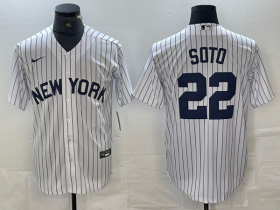 Cheap Men\'s New York Yankees #22 Juan Soto White 2024 Cool Base Stitched Jerseys