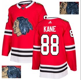 Wholesale Cheap Adidas Blackhawks #88 Patrick Kane Red Home Authentic Fashion Gold Stitched NHL Jersey
