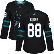 Wholesale Cheap Adidas Sharks #88 Brent Burns Black Alternate Authentic Women's Stitched NHL Jersey