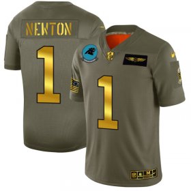 Wholesale Cheap Carolina Panthers #1 Cam Newton NFL Men\'s Nike Olive Gold 2019 Salute to Service Limited Jersey