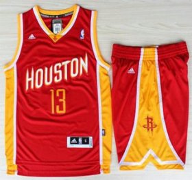 Wholesale Cheap Houston Rockets 13 James Harden Red Throwback Revolution 30 Swingman Jerseys Shorts NBA Suits