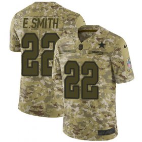 Wholesale Cheap Nike Cowboys #22 Emmitt Smith Camo Men\'s Stitched NFL Limited 2018 Salute To Service Jersey