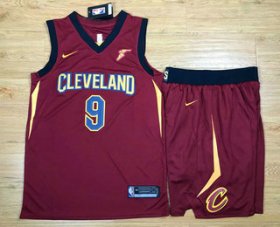 Wholesale Cheap Men\'s Cleveland Cavaliers #9 Dwyane Wade Red 2017-2018 Nike Swingman Stitched NBA Jersey With Shorts