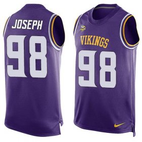 Wholesale Cheap Nike Vikings #98 Linval Joseph Purple Team Color Men\'s Stitched NFL Limited Tank Top Jersey