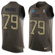 Wholesale Cheap Nike Lions #79 Kenny Wiggins Green Men's Stitched NFL Limited Salute To Service Tank Top Jersey