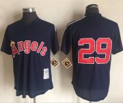 Wholesale Cheap Mitchell And Ness 1984 Angels of Anaheim #29 Rod Carew Navy Blue Throwback Stitched MLB Jersey