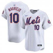 Cheap Men's New York Mets #10 Ronny Mauricio White 2024 Home Limited Stitched Baseball Jersey