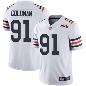 Wholesale Cheap Nike Bears #91 Eddie Goldman White Alternate Men\'s Stitched NFL Vapor Untouchable Limited 100th Season Jersey